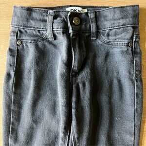 Girls Black Denim Retro Skinny Jeans Pants Back to School | DKNY | 4T